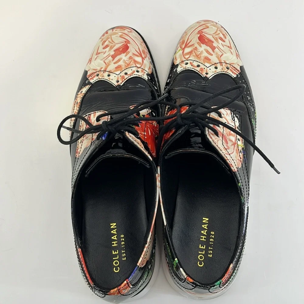 Cole Haan Original Grand w/ Tip Floral Print Lace-Up Oxford Shoes Women’s size 7 - Picture 8 of 16